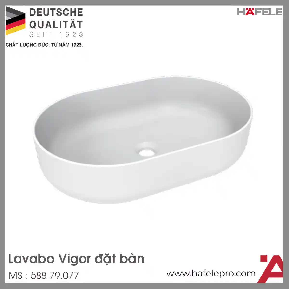 Chậu Rửa Mặt Lavabo Đặt Bàn Vigor Hafele 588.79.077