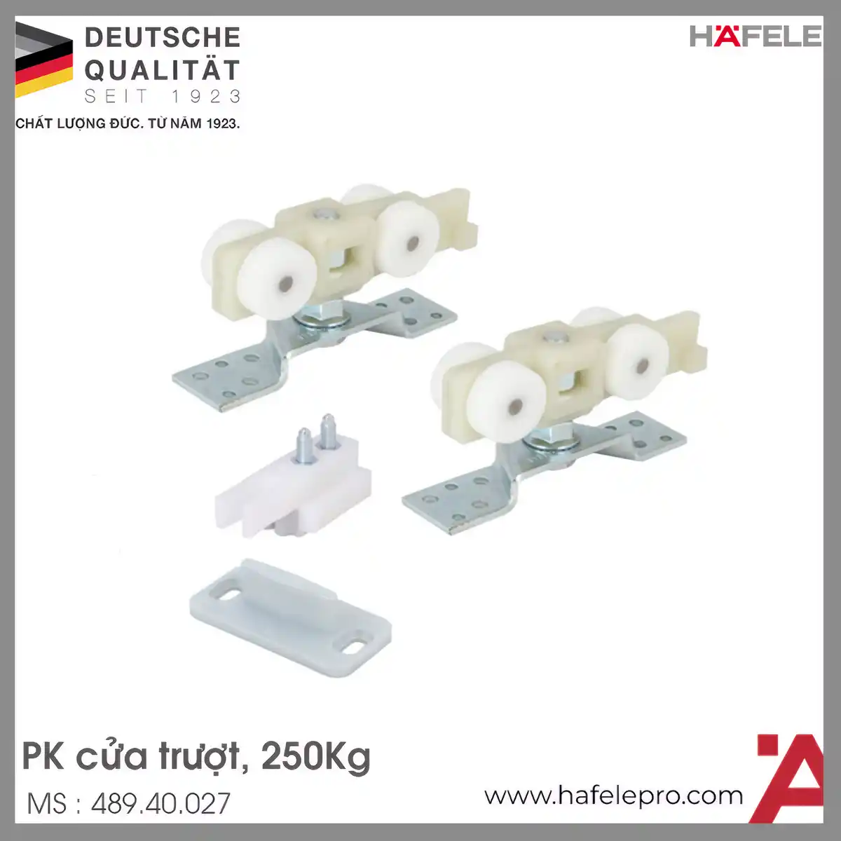 Bộ Phụ Kiện Cửa Trượt 250Kg Silent 250/A Hafele 489.40.027