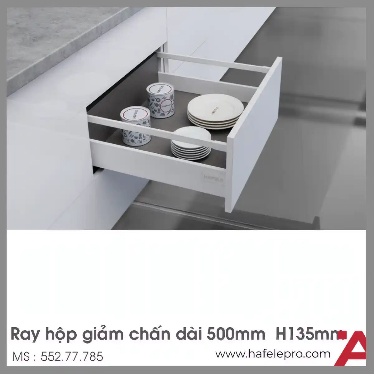 Ray Hộp Alto Giảm Chấn H135mm Hafele 552.77.785