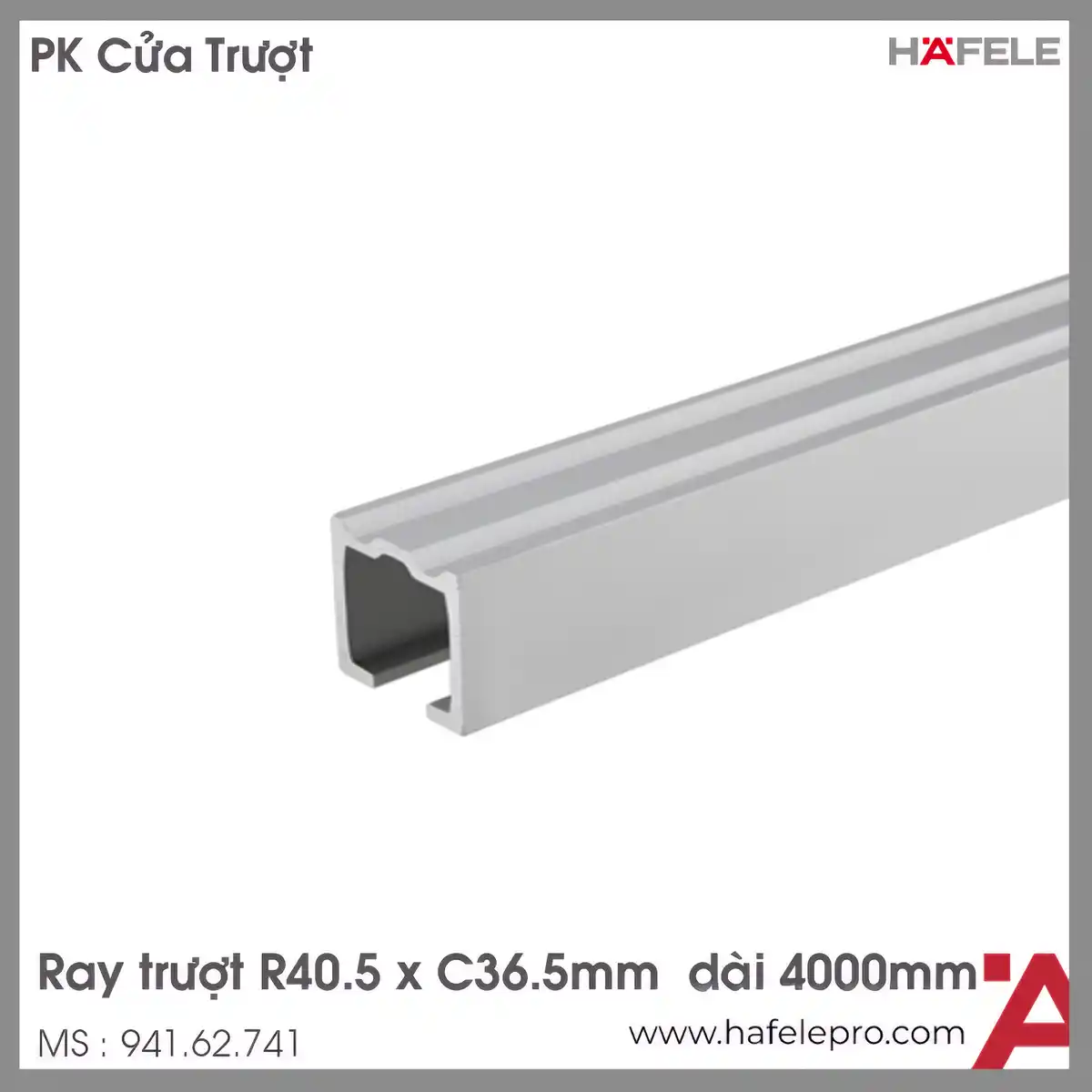 Ray Trượt Đơn Dài 4000mm Hafele 941.62.741