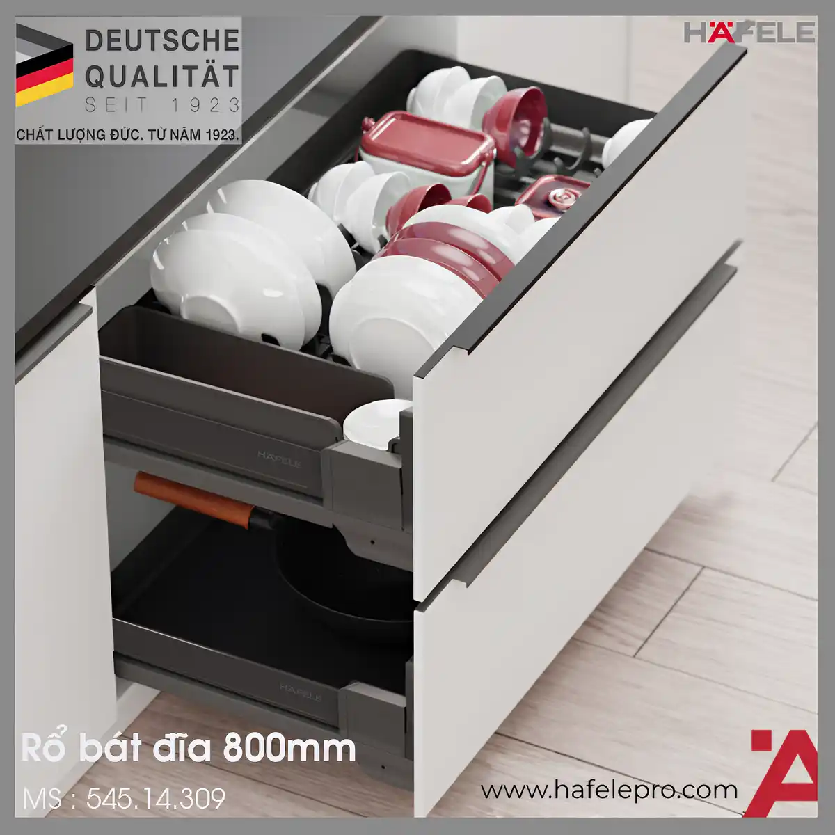 Rổ Kéo Bát Đĩa Dining Agent 800mm Hafele 545.14.309