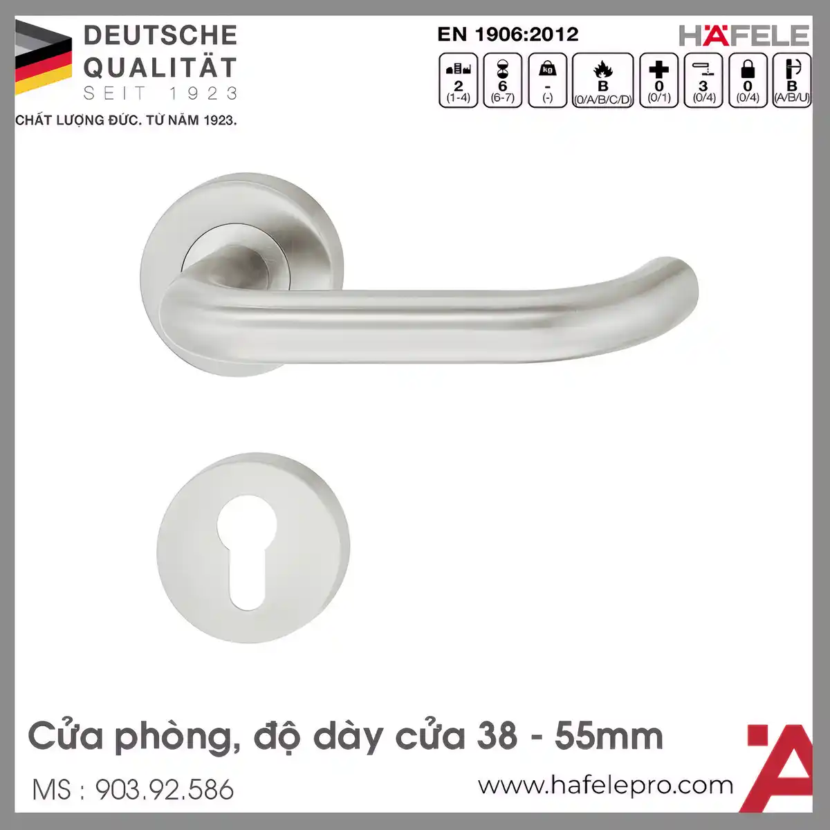 Tay Nắm Gạt Cửa Phòng Hafele 903.92.586