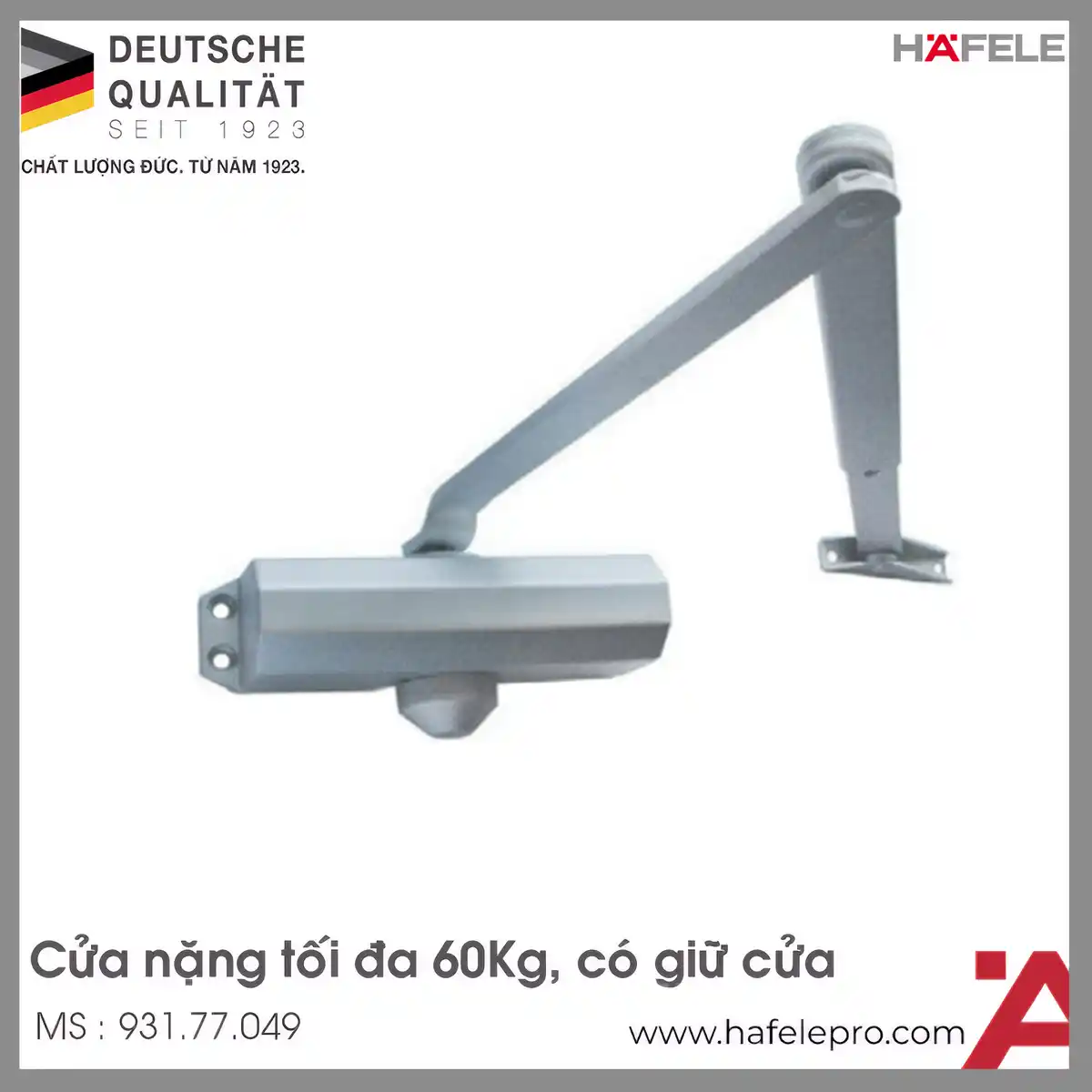 Thiết Bị Đóng Cửa Tự Động 60Kg EN3 Hafele 931.77.049