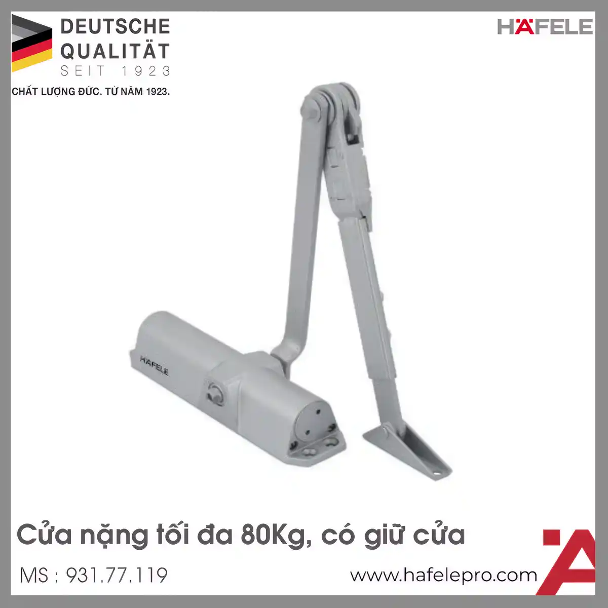 Thiết Bị Đóng Cửa Tự Động EN2–4 Hafele 931.77.119
