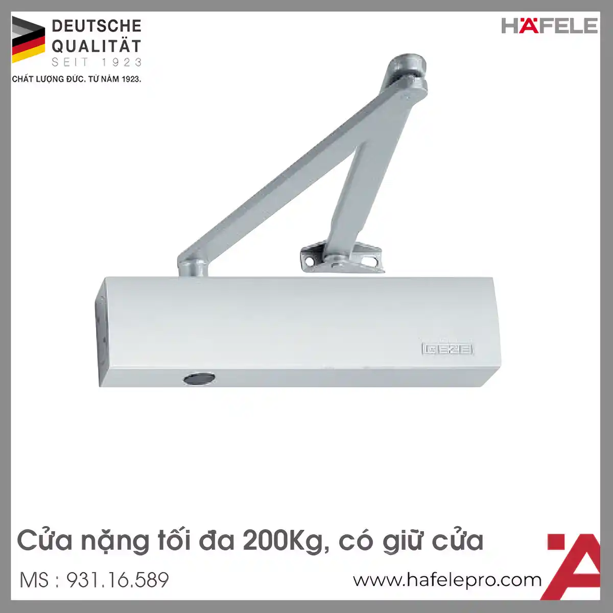 Tay Đẩy Hơi Cùi Chỏ 200Kg Hafele 931.16.589