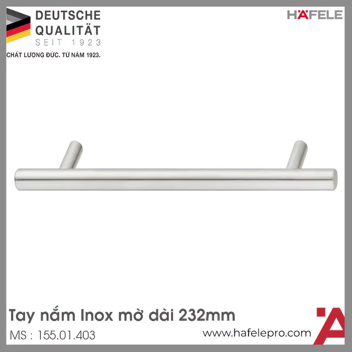 Tay Nắm Tủ Inox 232mm Hafele 155.01.403