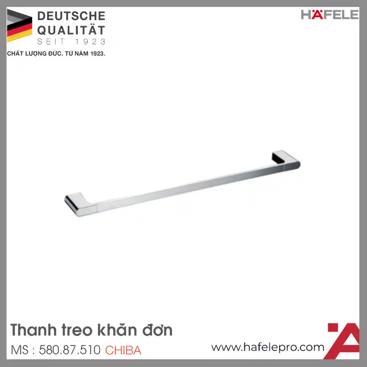 Thanh Treo Khăn Đơn SUS 600 Chiba Hafele 580.87.510