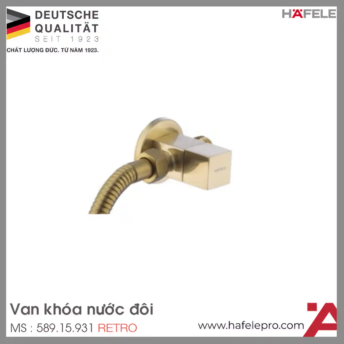 Van Khóa Nước Vuông Đôi Retro Hafele 589.15.931