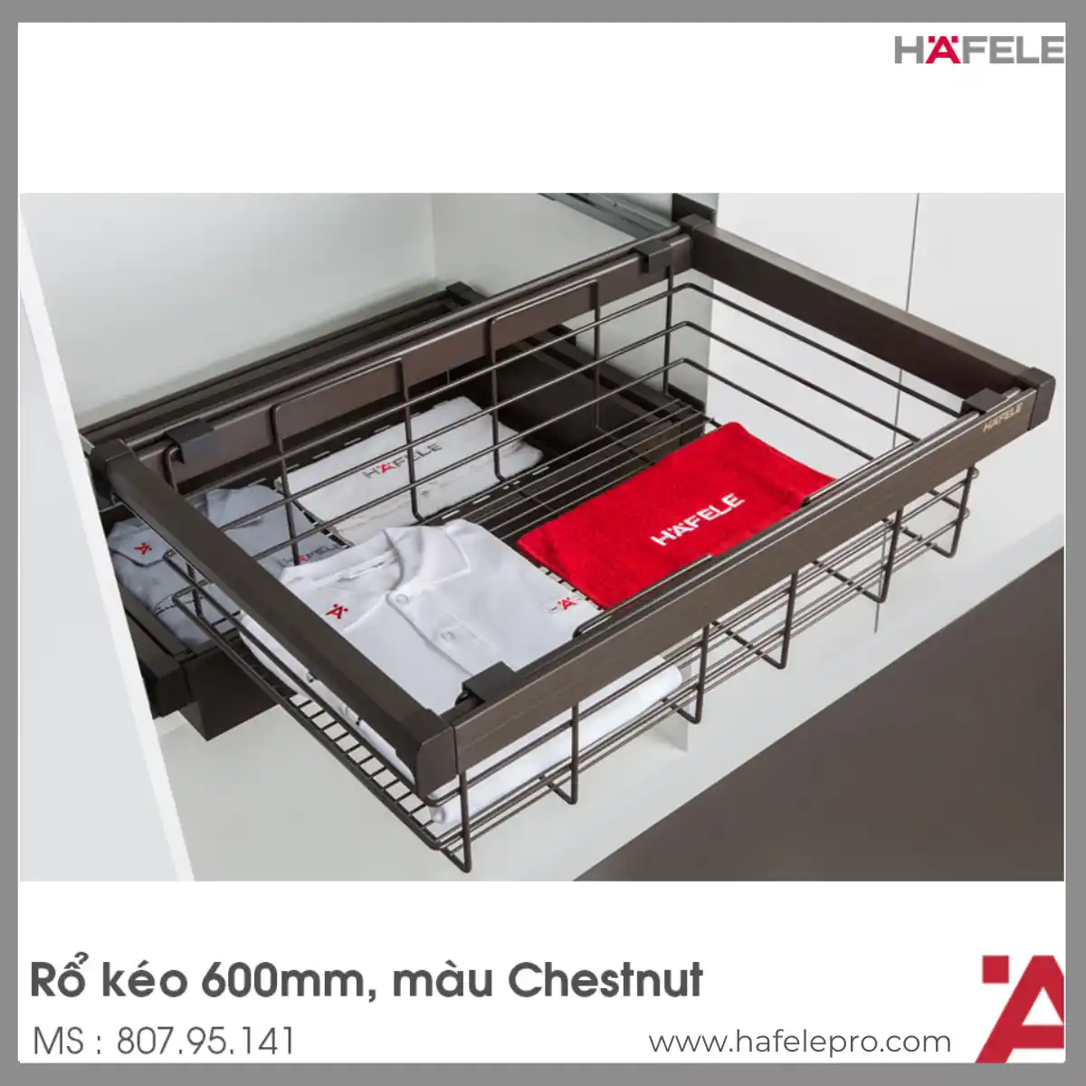 Rổ Kéo Bằng Kim Loại 600mm Hafele 807.95.141