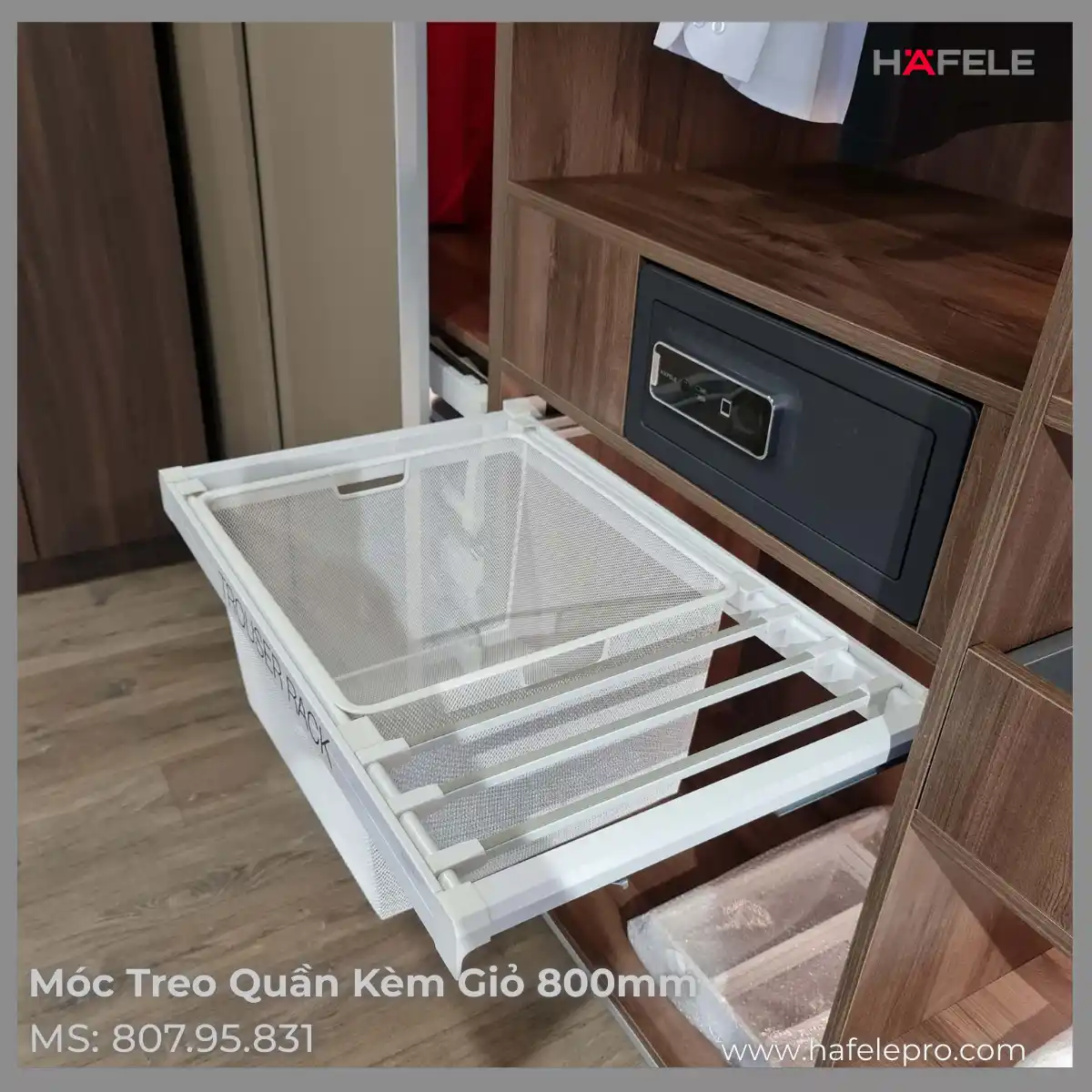 Móc Treo Quần Kèm Giỏ 800mm Hafele 807.95.831