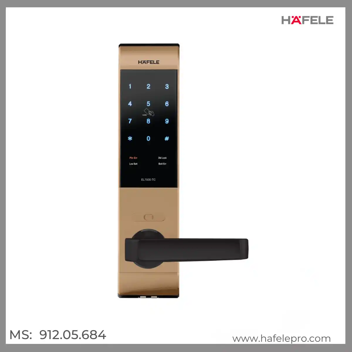 Khóa Điện Tử Thân Nhỏ EL7500-TC Hafele 912.05.684