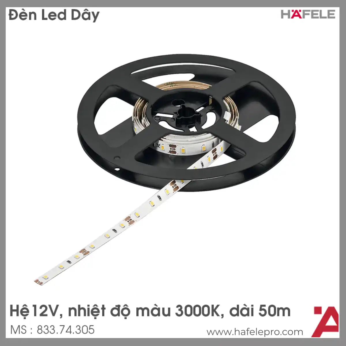 Đèn Led Dây 8mm 12V Đơn Sắc Hafele 833.74.305