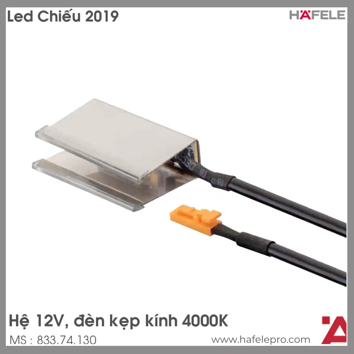Đèn Kẹp Kính 12V Đơn Sắc Hafele 833.74.130