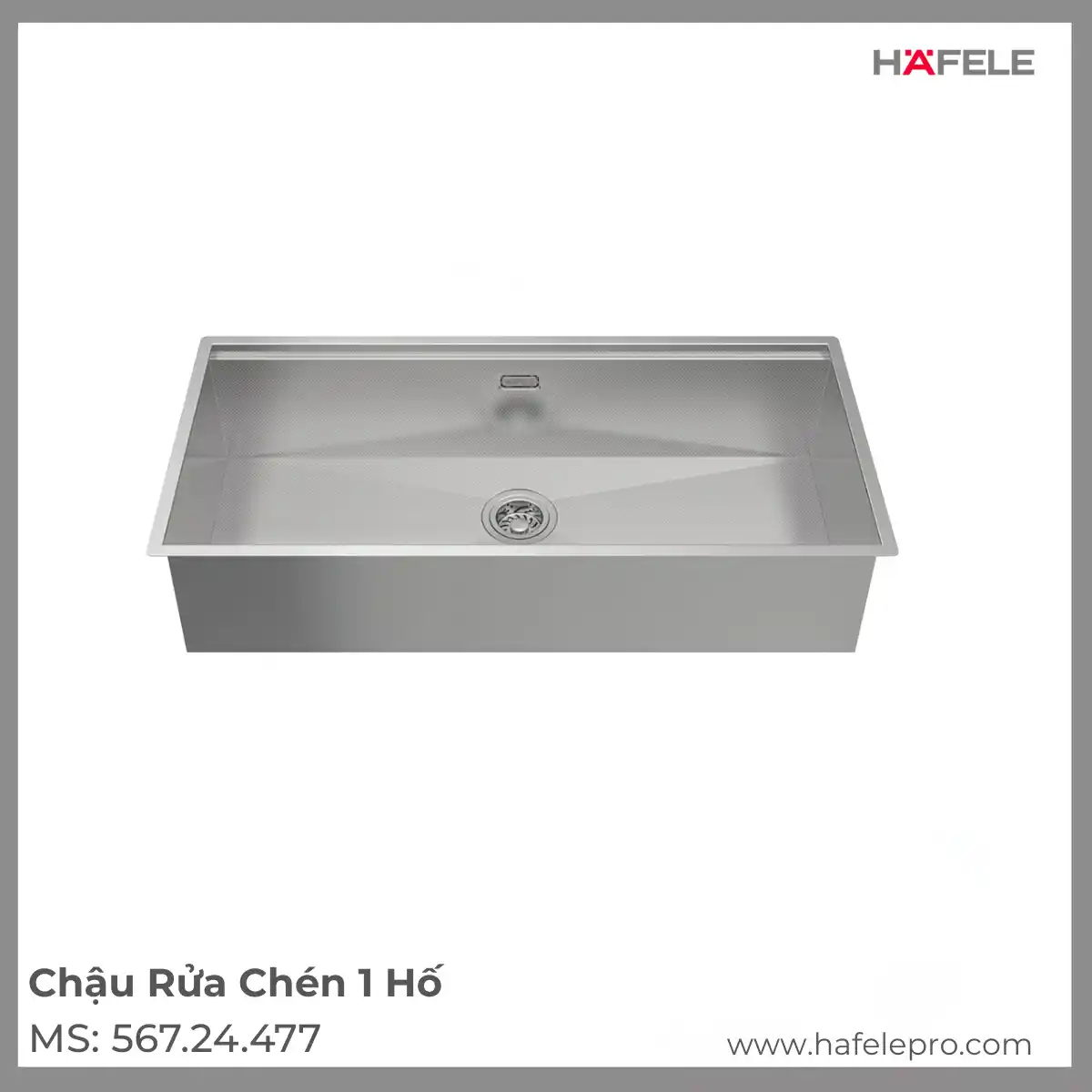 Chậu Rửa Chén Inox HS24-SSN1S-8644 Hafele 567.24.477