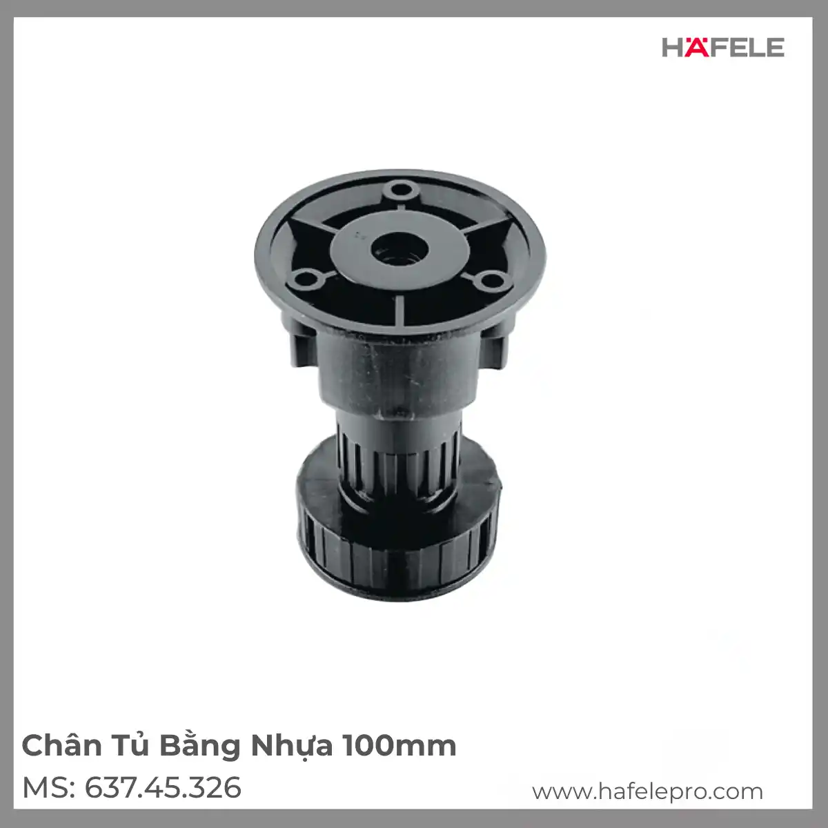 Chân Tủ Bằng Nhựa 100mm Hafele 637.45.326