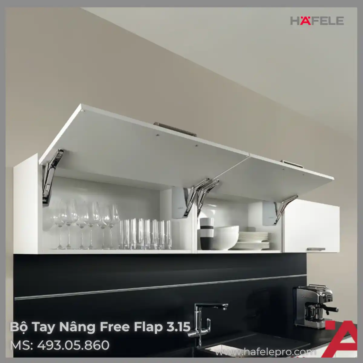 Bộ Tay Nâng Free Flap 3.15 Hafele 493.05.860
