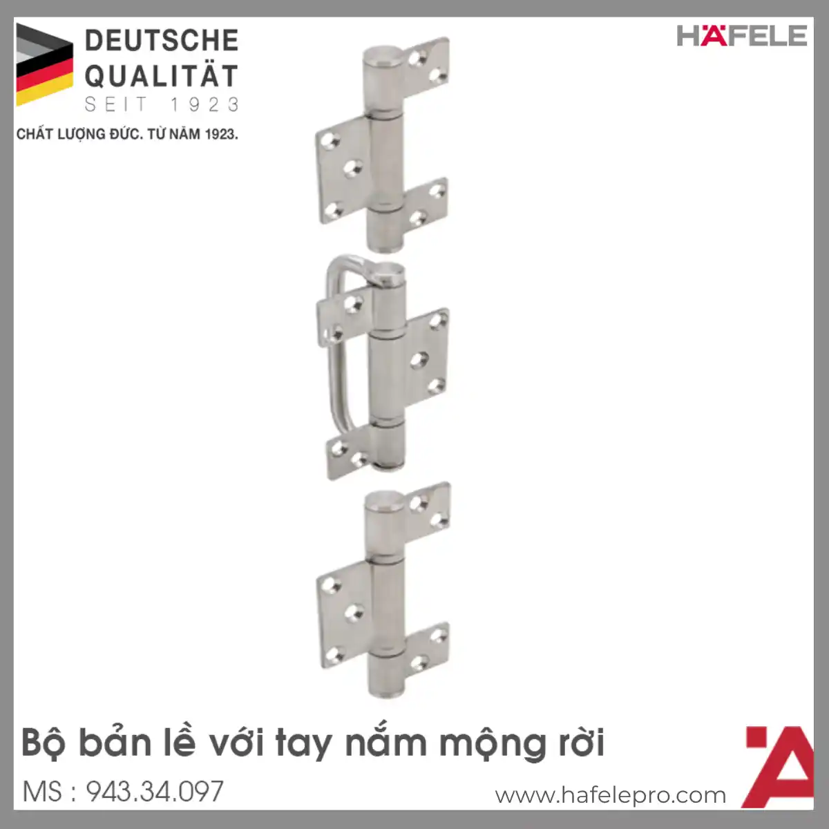 Bộ Bản Lề Với Tay Nắm Mộng Rời Hafele 943.34.097