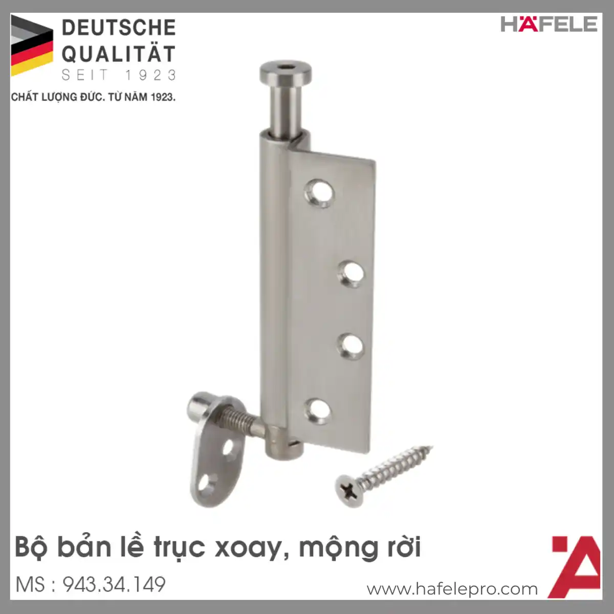 Bộ Bản Lề Trục Xoay Mộng Rời Hafele 943.34.149