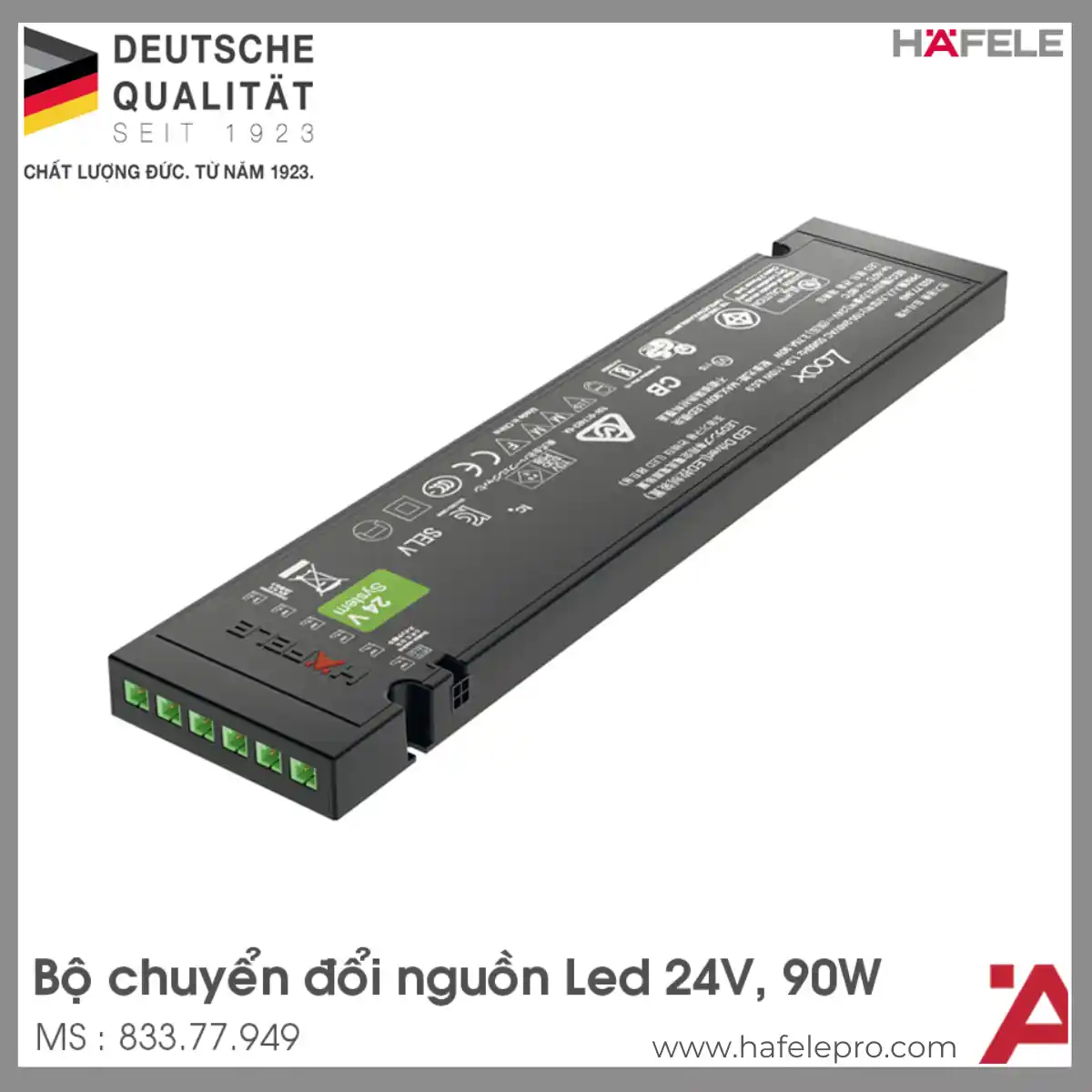 Biến Điện Hệ Thống 24V 90W Hafele 833.77.949