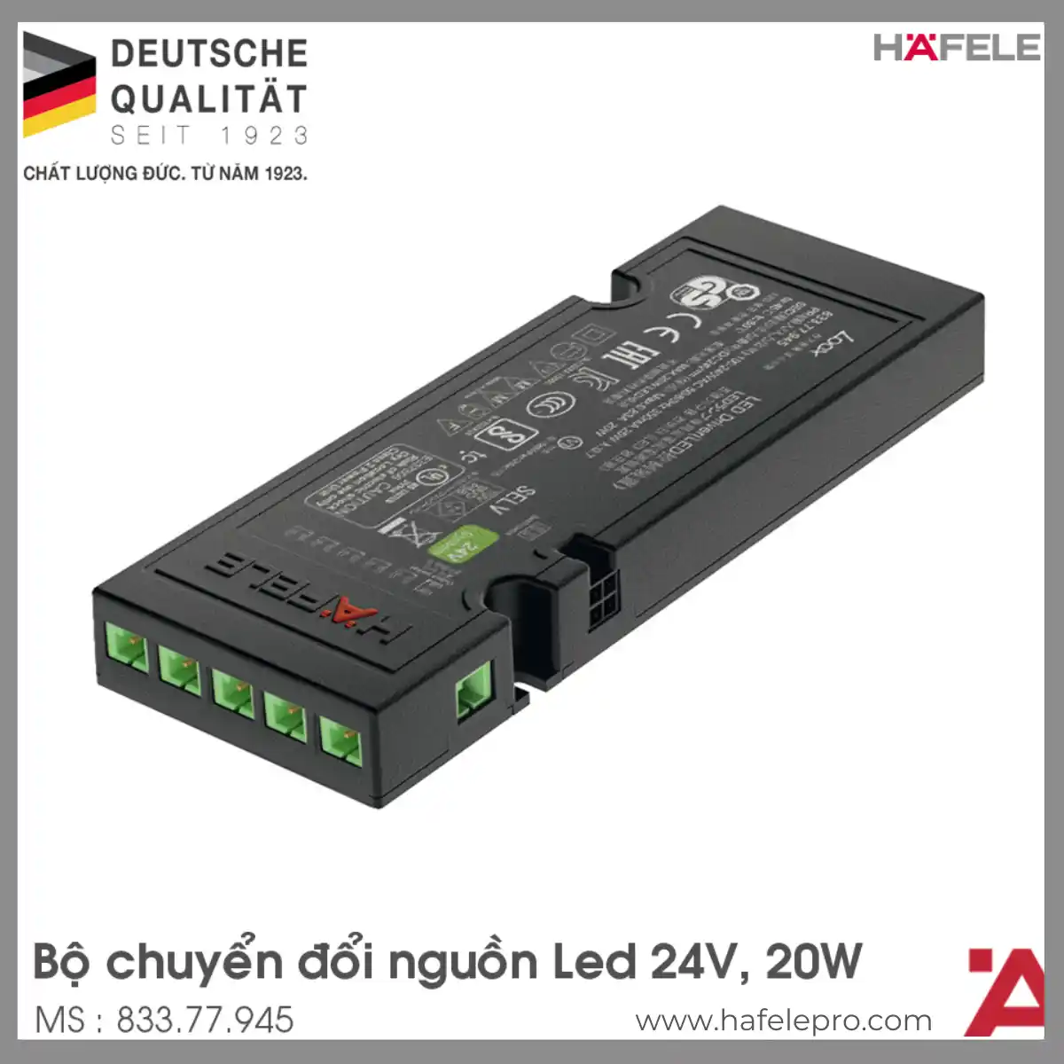 Biến Điện Hệ Thống 24V 20W Hafele 833.77.945