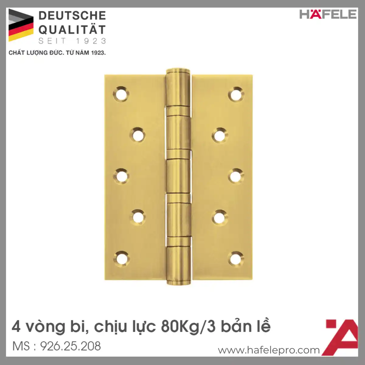 Bản Lề Lá 4 Vòng Bi 80Kg Hafele 926.25.208