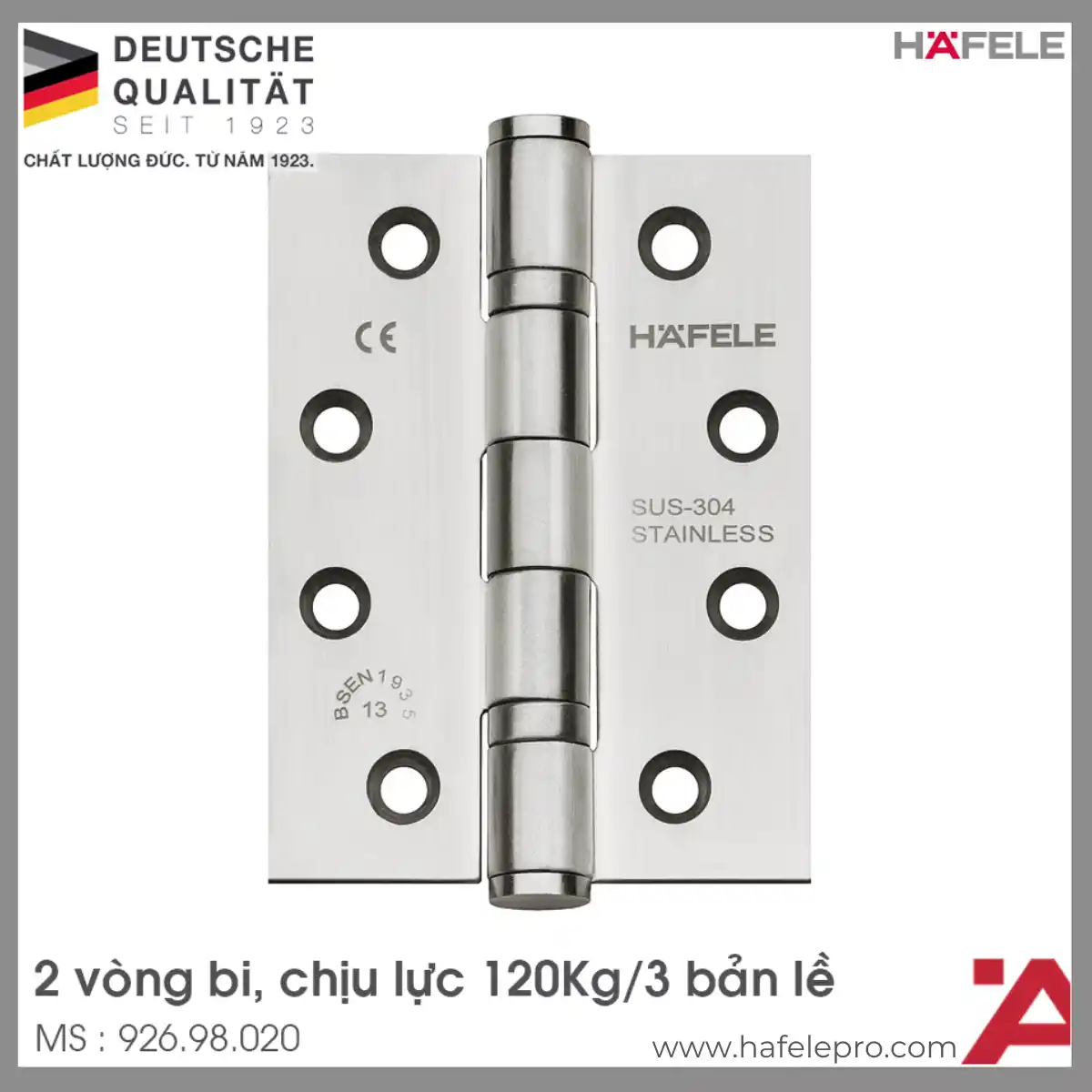 Bản Lề Lá Chống Cháy 2 Vòng Bi Hafele 926.98.020