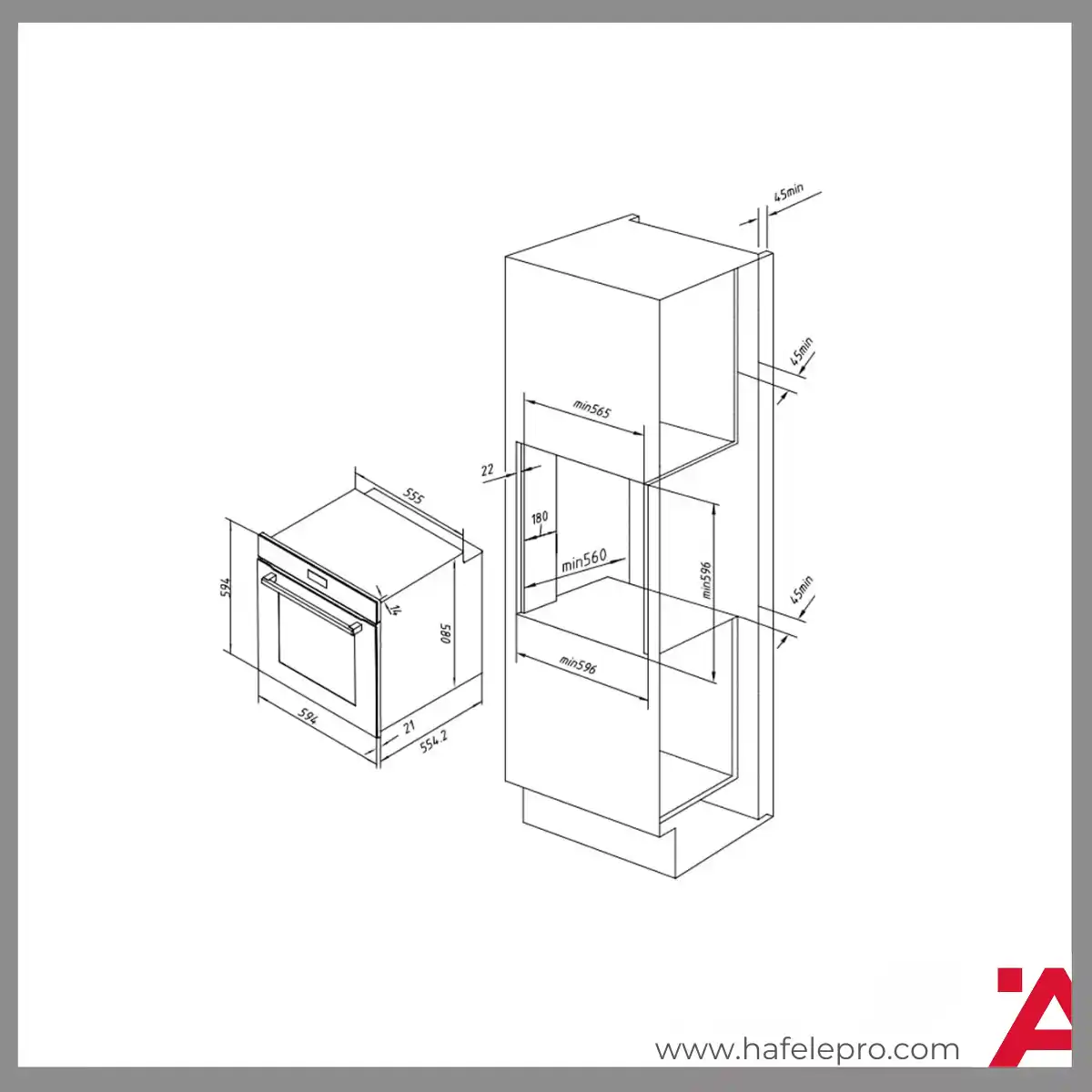 lo-nuong-am-tu-hc-o812b-hafele-53801284-2 Lò Nướng Âm Tủ HC-O812B Hafele 538.01.284 - HafelePro