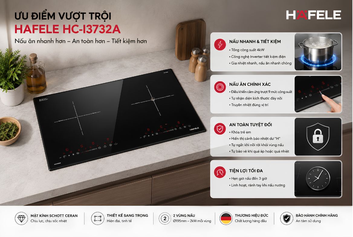 Ưu điểm vượt trội của bếp từ Hafele HC-I3732A