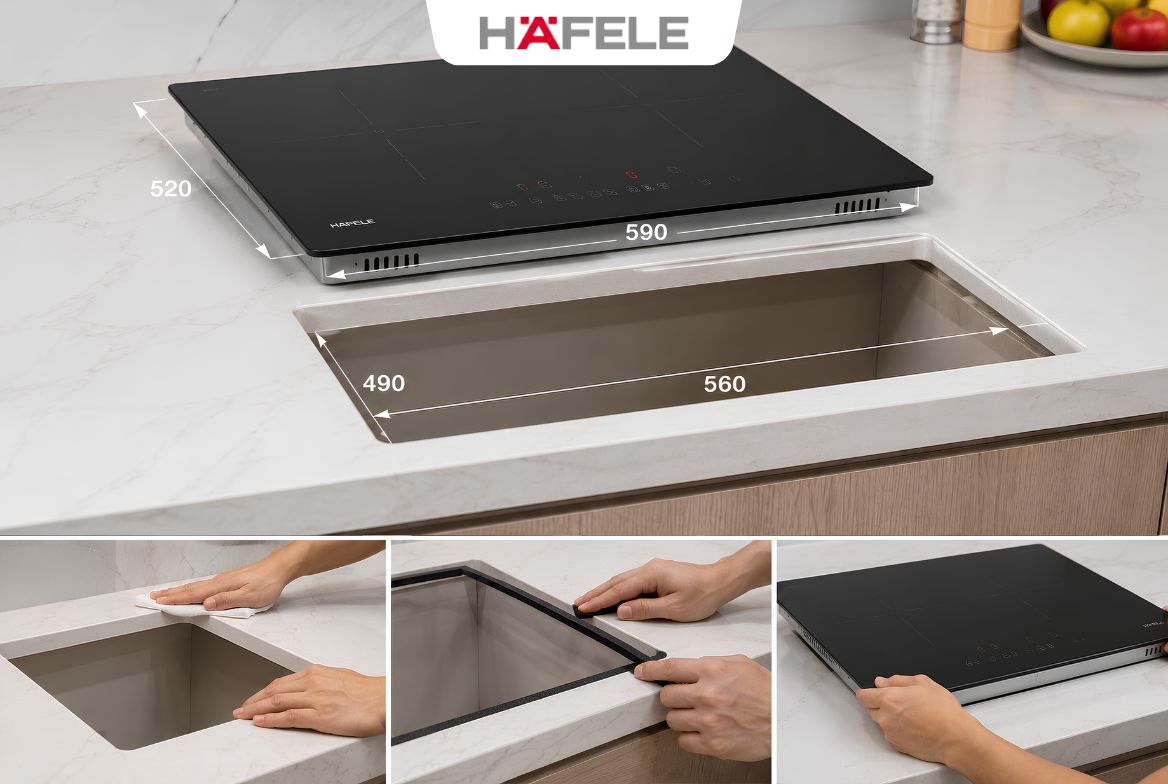 Kích Thước Khoét Đá Bếp Từ Hafele Thông Số Và Cách Lắp Đặt