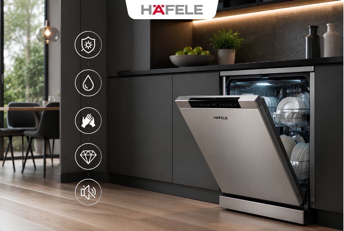 5 Lợi ích vượt trội khi sử dụng máy rửa chén Hafele