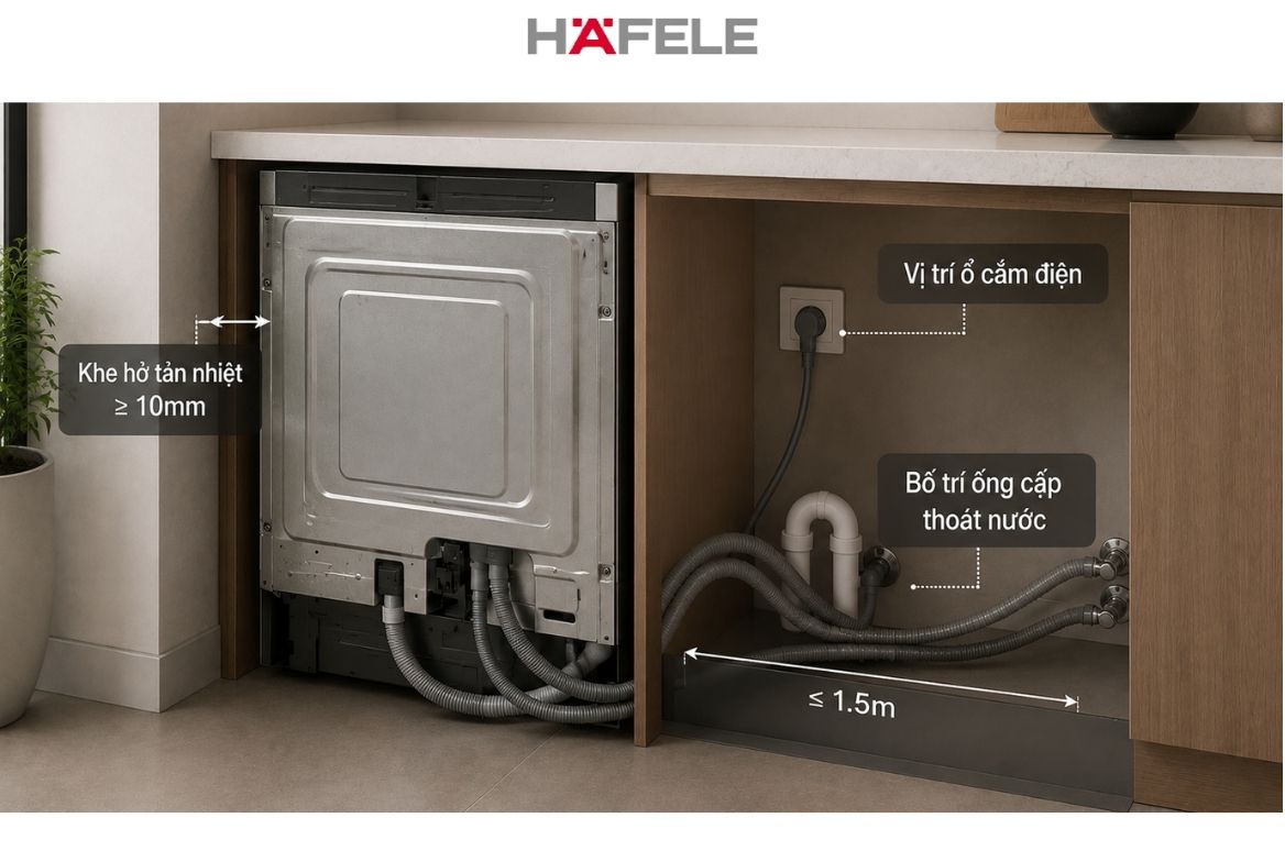Những lưu ý về khoảng cách tản nhiệt và đường ống nước khi lắp đặt