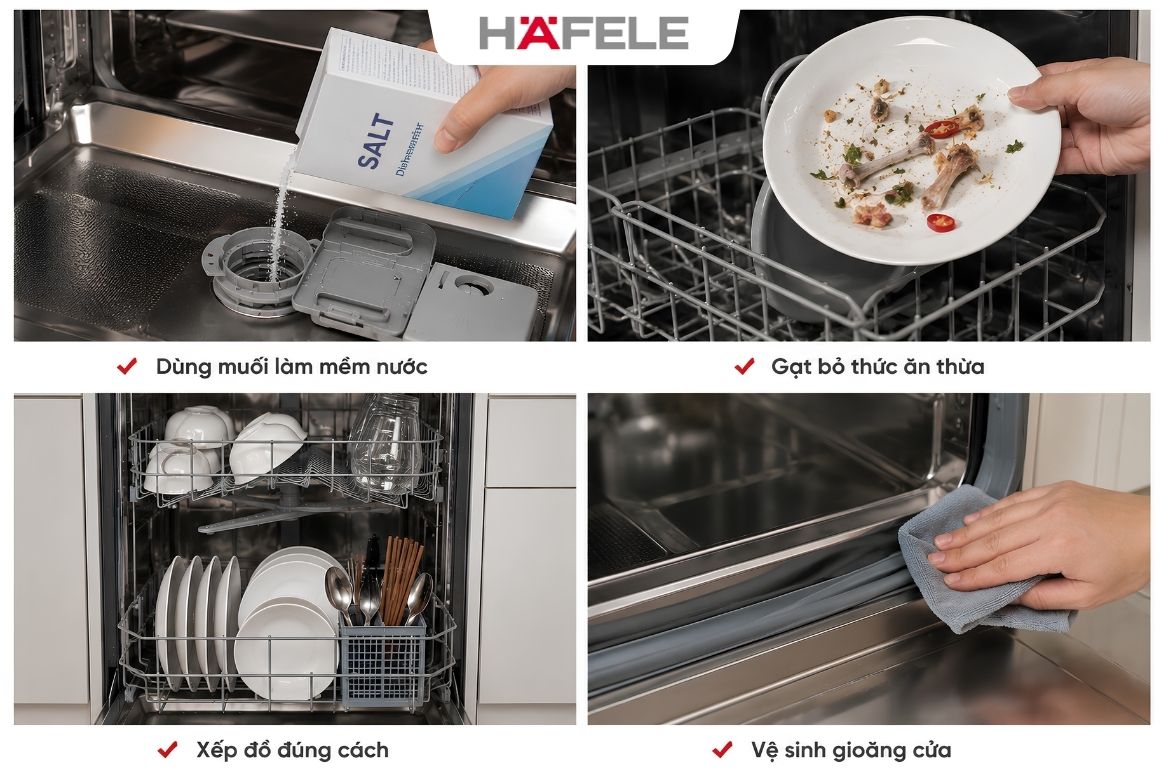 Mẹo sử dụng giúp máy rửa bát Hafele vận hành ổn định, tránh hỏng hóc