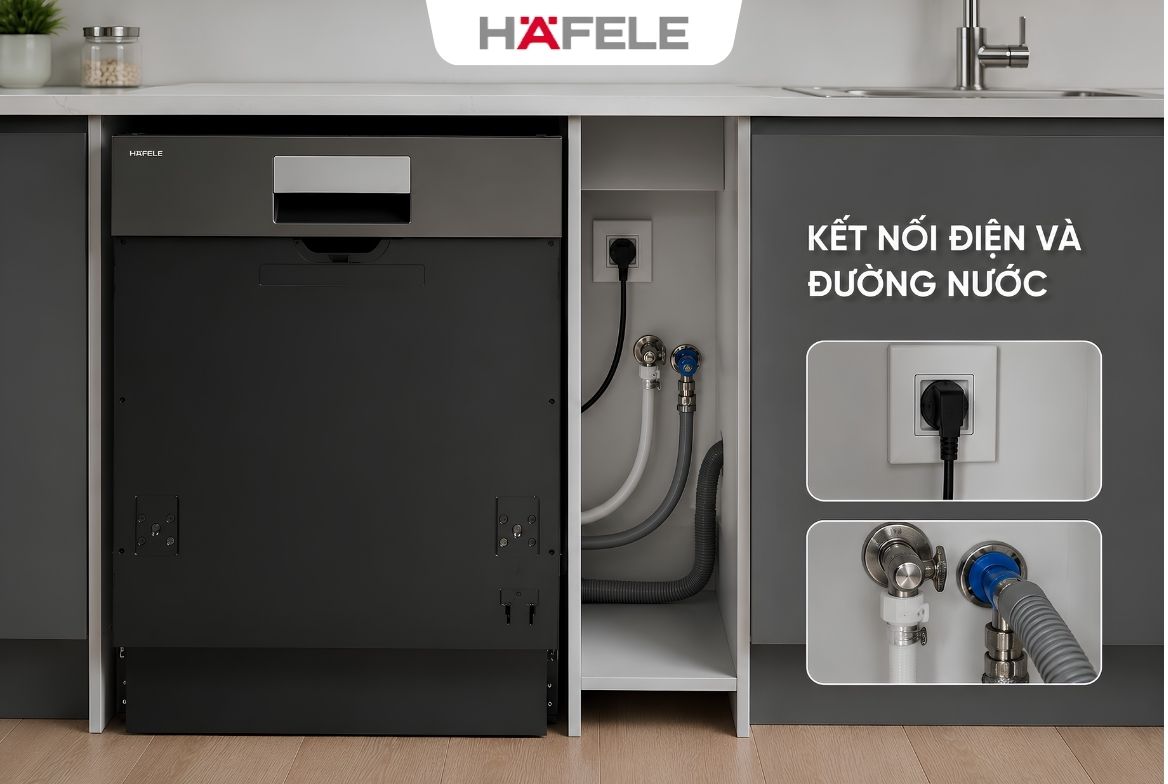 Kết nối hệ thống điện và đường nước cấpthoát