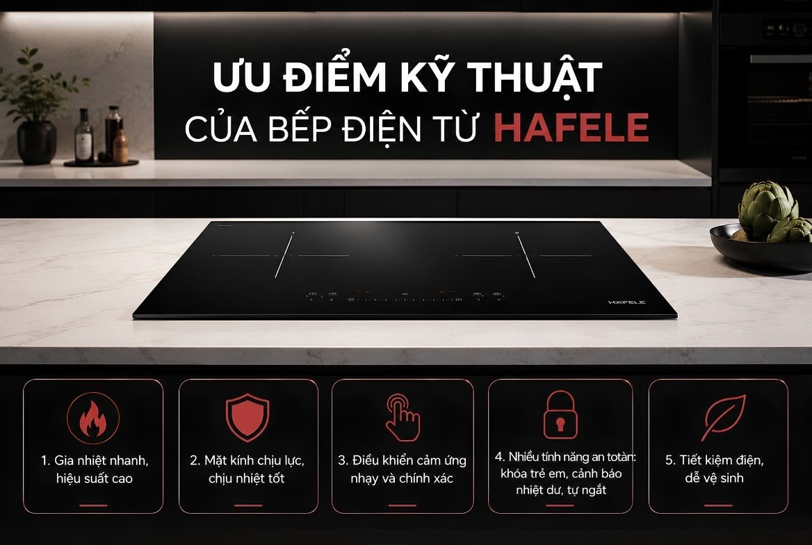 Ưu điểm kỹ thuật của bếp điện từ Hafele