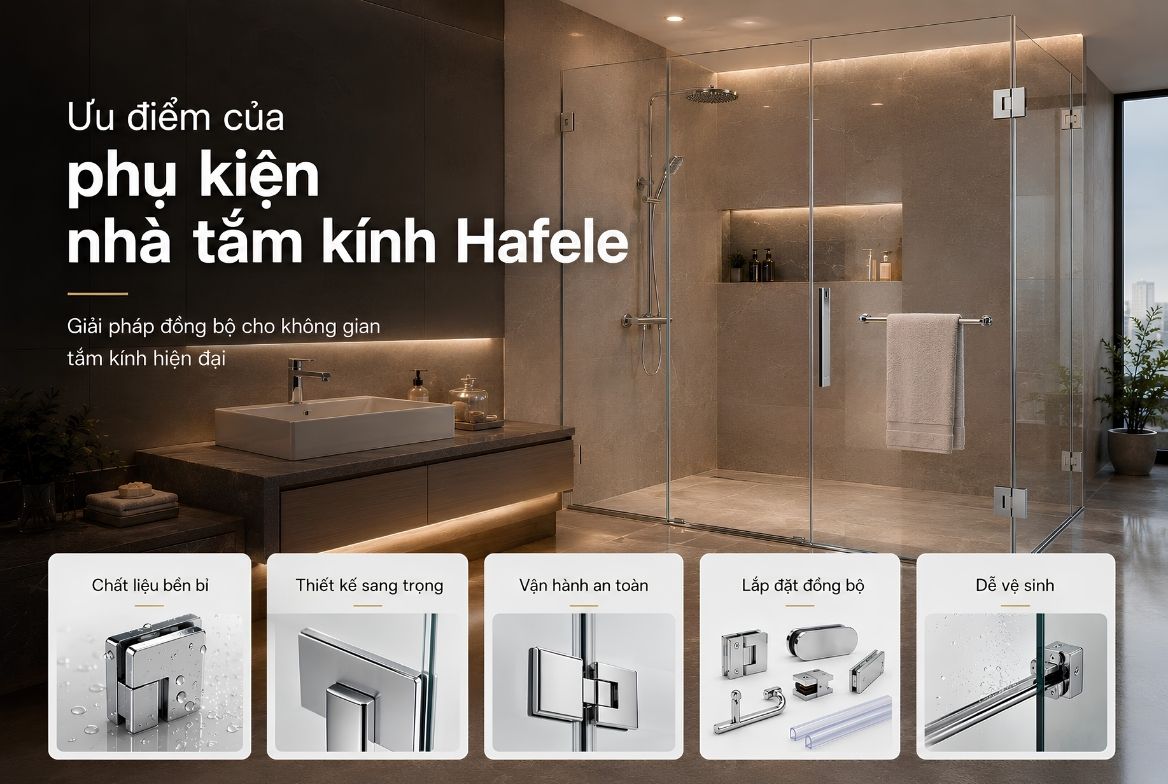 Ưu điểm của phụ kiện nhà tắm kính Hafele chính hãng