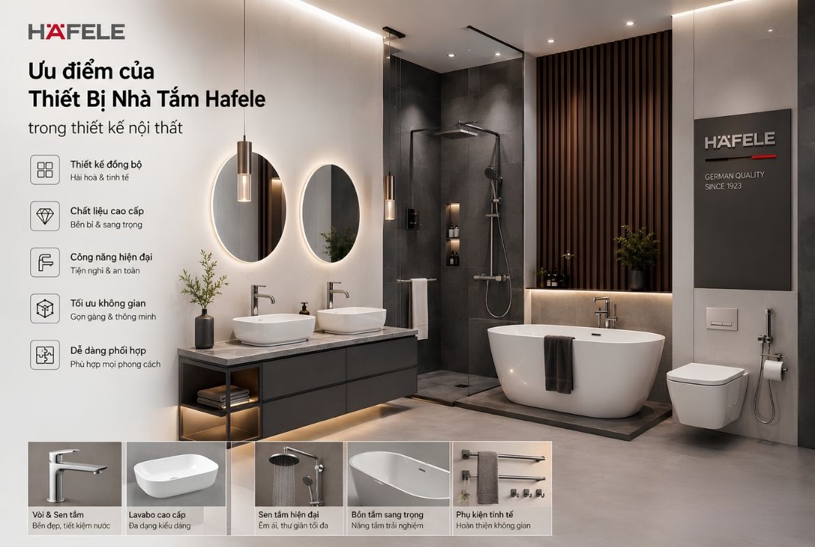 Ưu điểm của Thiết Bị Nhà Tắm Hafele trong thiết kế nội thất