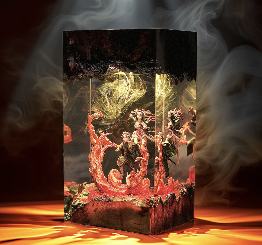 Tanjiro Nezuko Resin Lamp – Demon Slayer Anime Decor