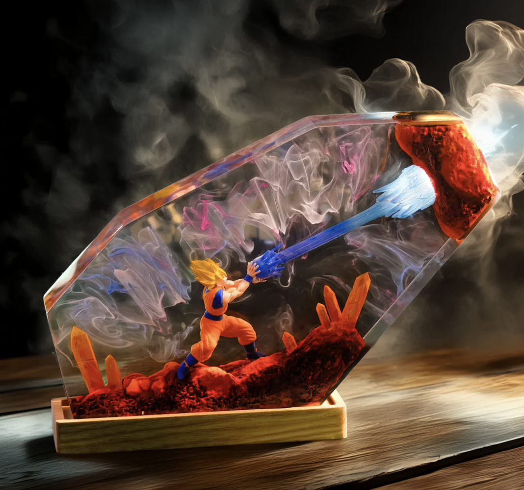 Goku Kamehameha Resin Lamp