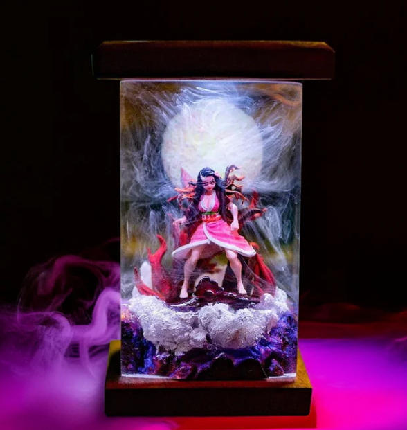 nezuko resin lamp