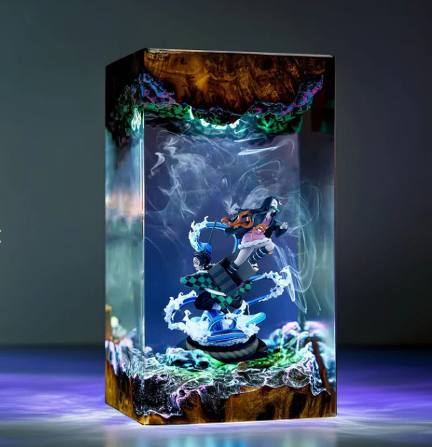 tanjiro vs nezuko resin lamp