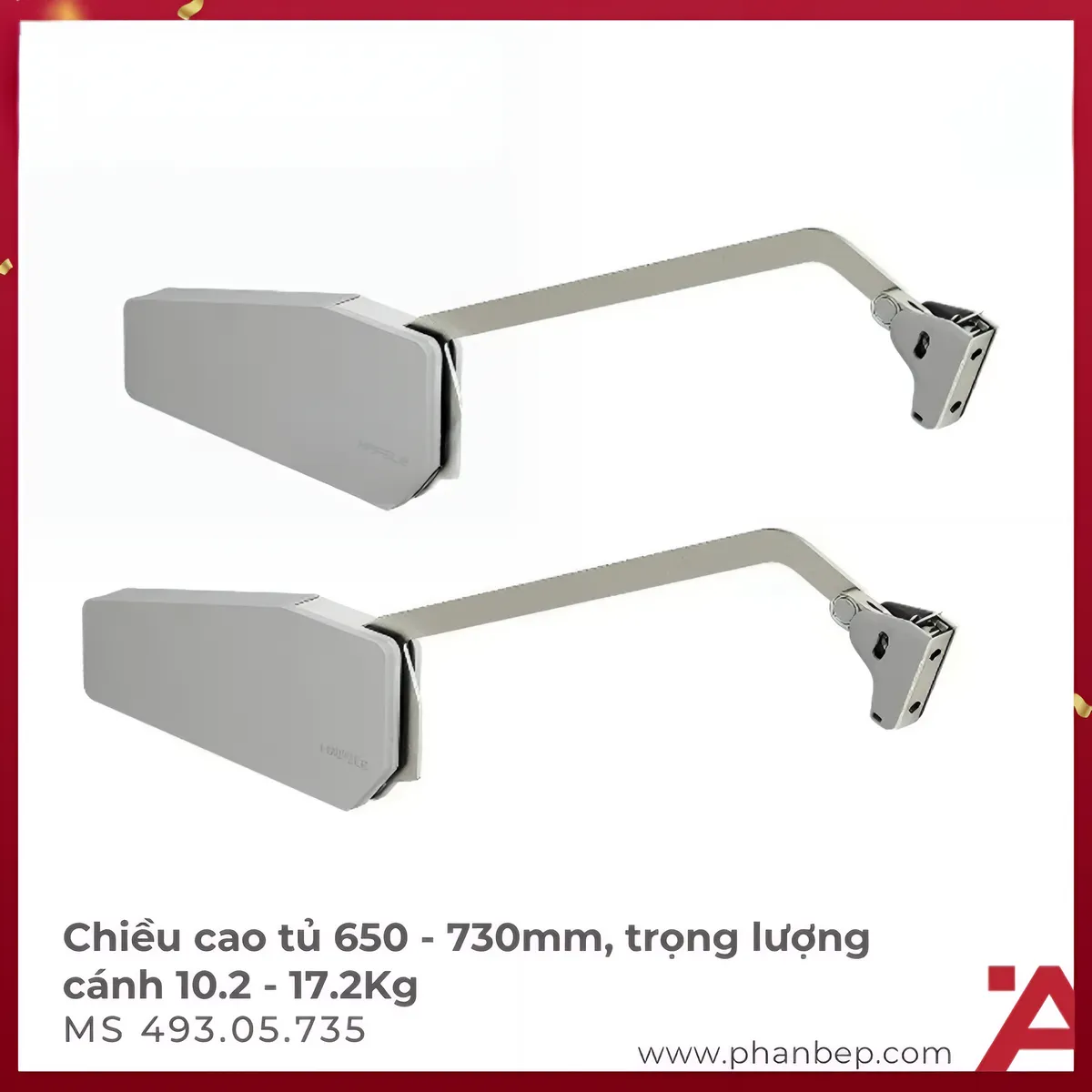Tay Nâng Free Fold Short F5fs Nắp Xám Hafele 493.05.735