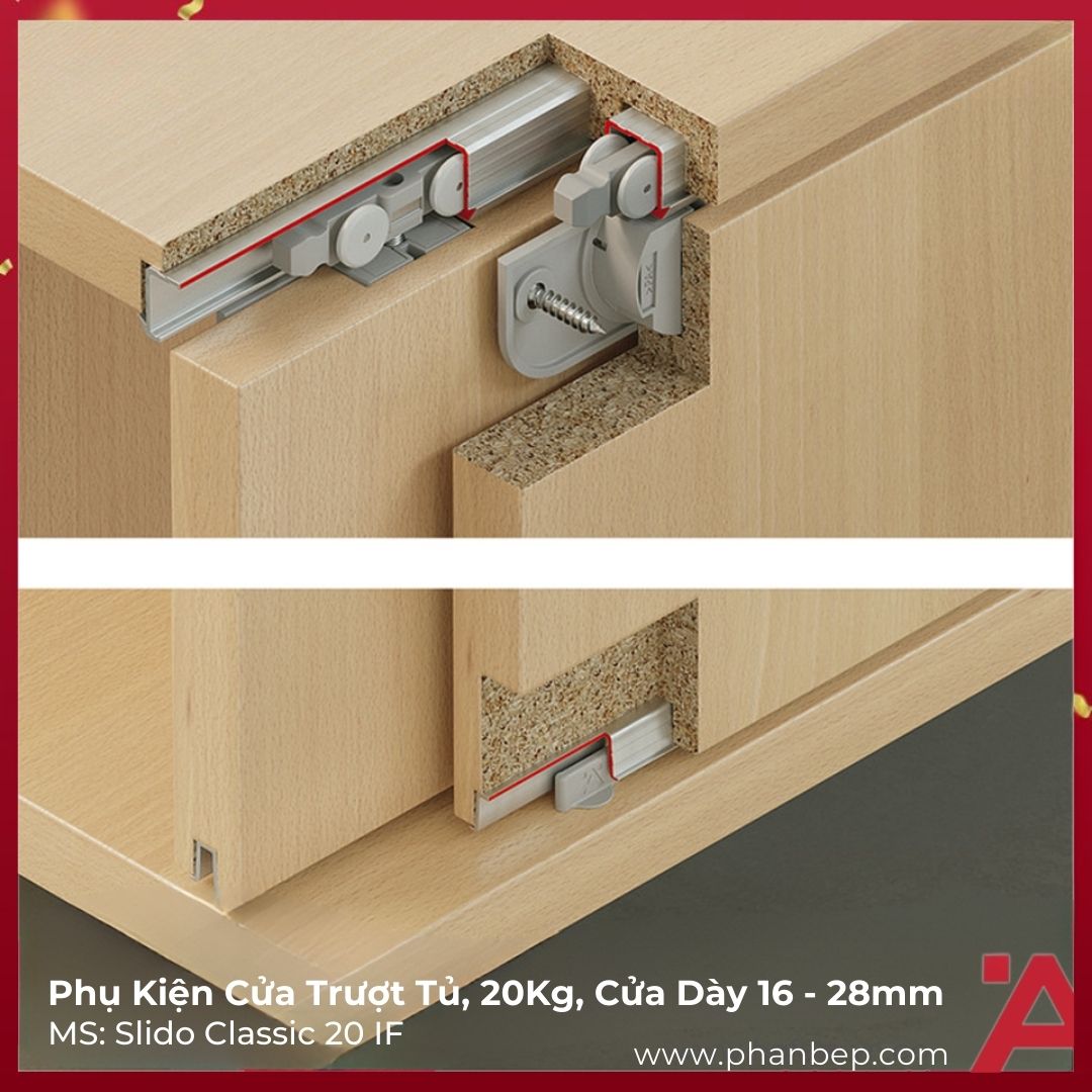 Bộ Phụ Kiện Cửa Trượt Tủ Hafele Slido Classic 20 IF