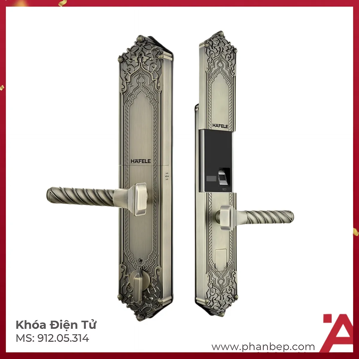 Khóa Điện Tử EL10K Màu Đồng Mờ Cổ Hafele 912.05.314