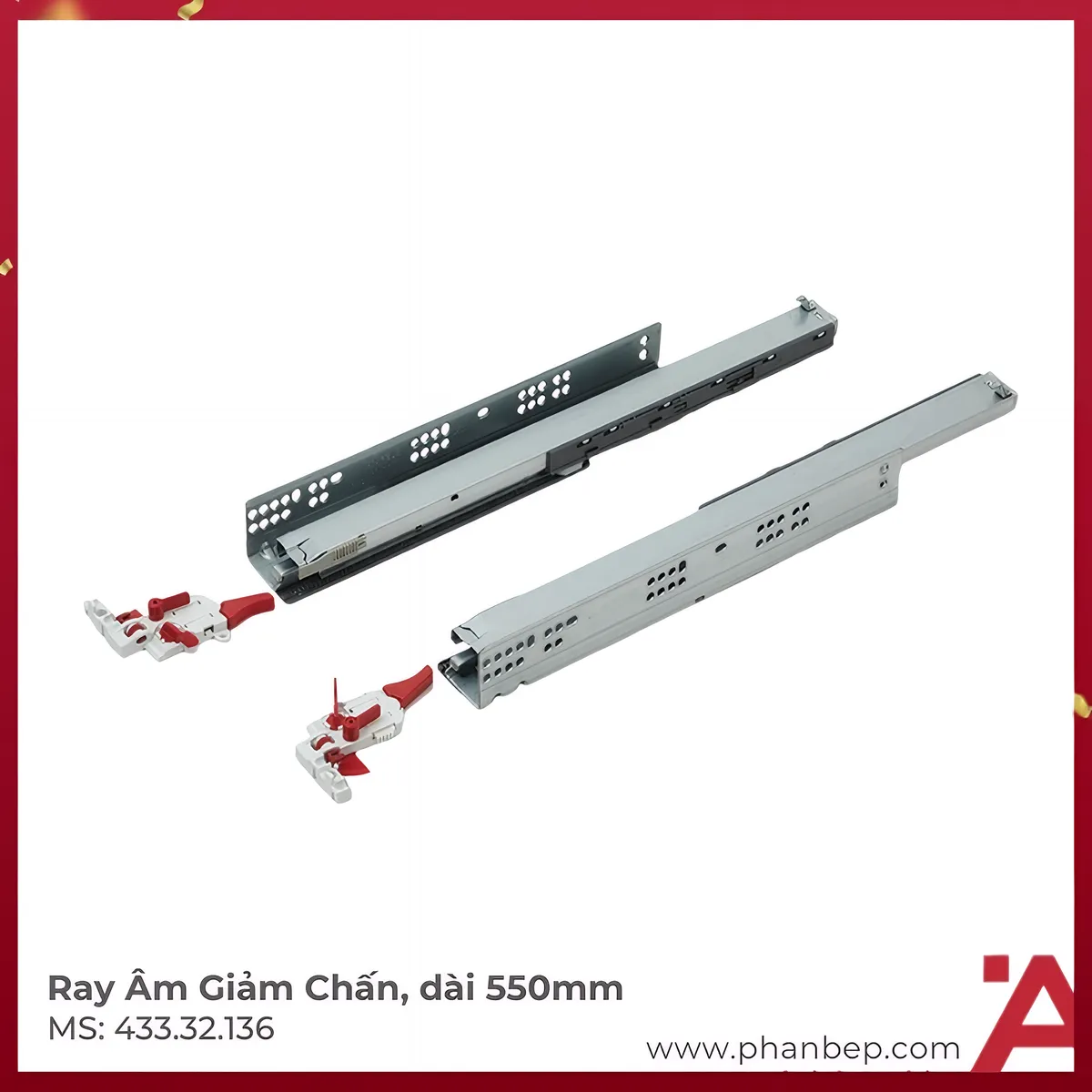 Ray Âm Matrix UM 550mm Giảm Chấn Hafele 433.32.136