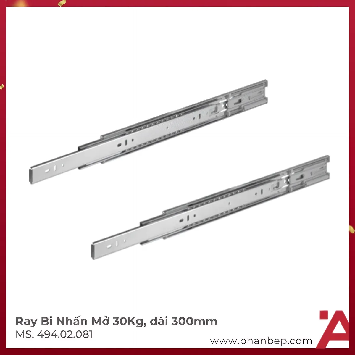 Ray Bi Nhấn Mở 300mm Hafele 494.02.081