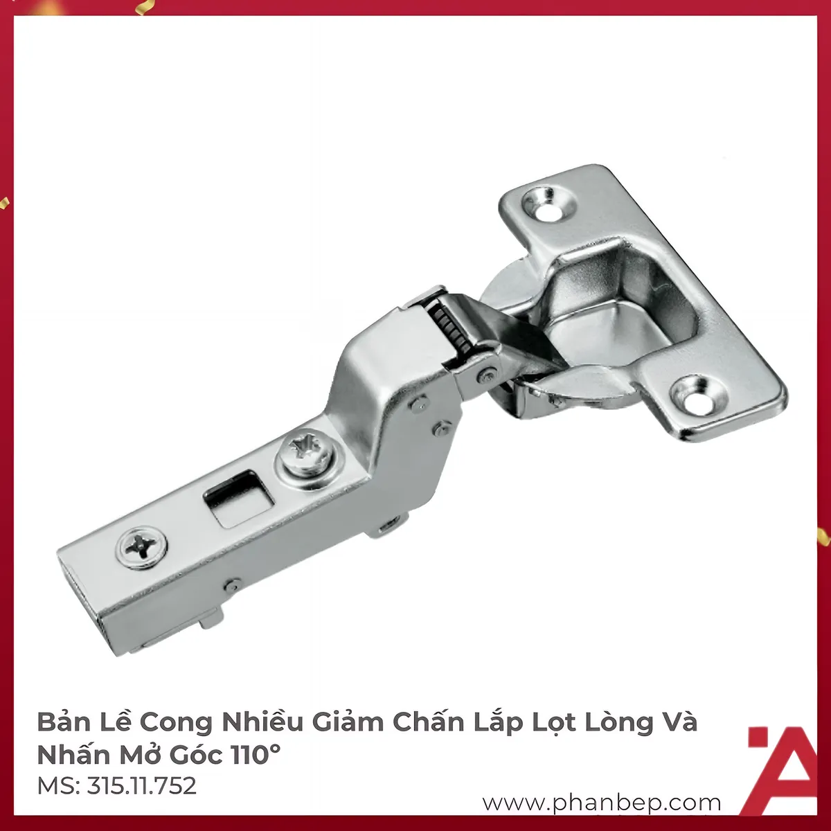 Bản Lề Lọt Lòng Metalla SM 110° Giảm Chấn Hafele 315.11.752