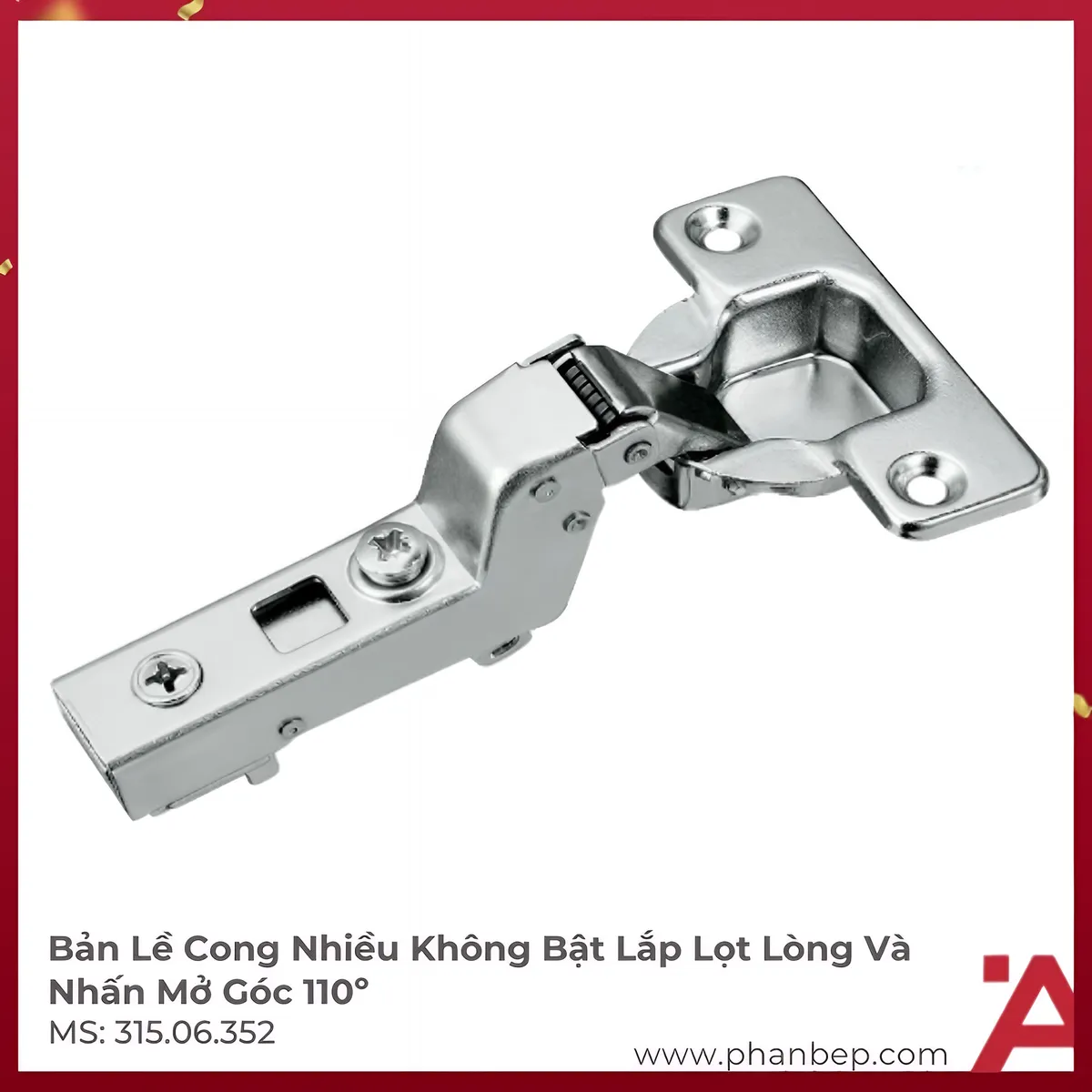 Bản Lề Lọt Lòng Metalla SM 110° Không Bật Hafele 315.06.352