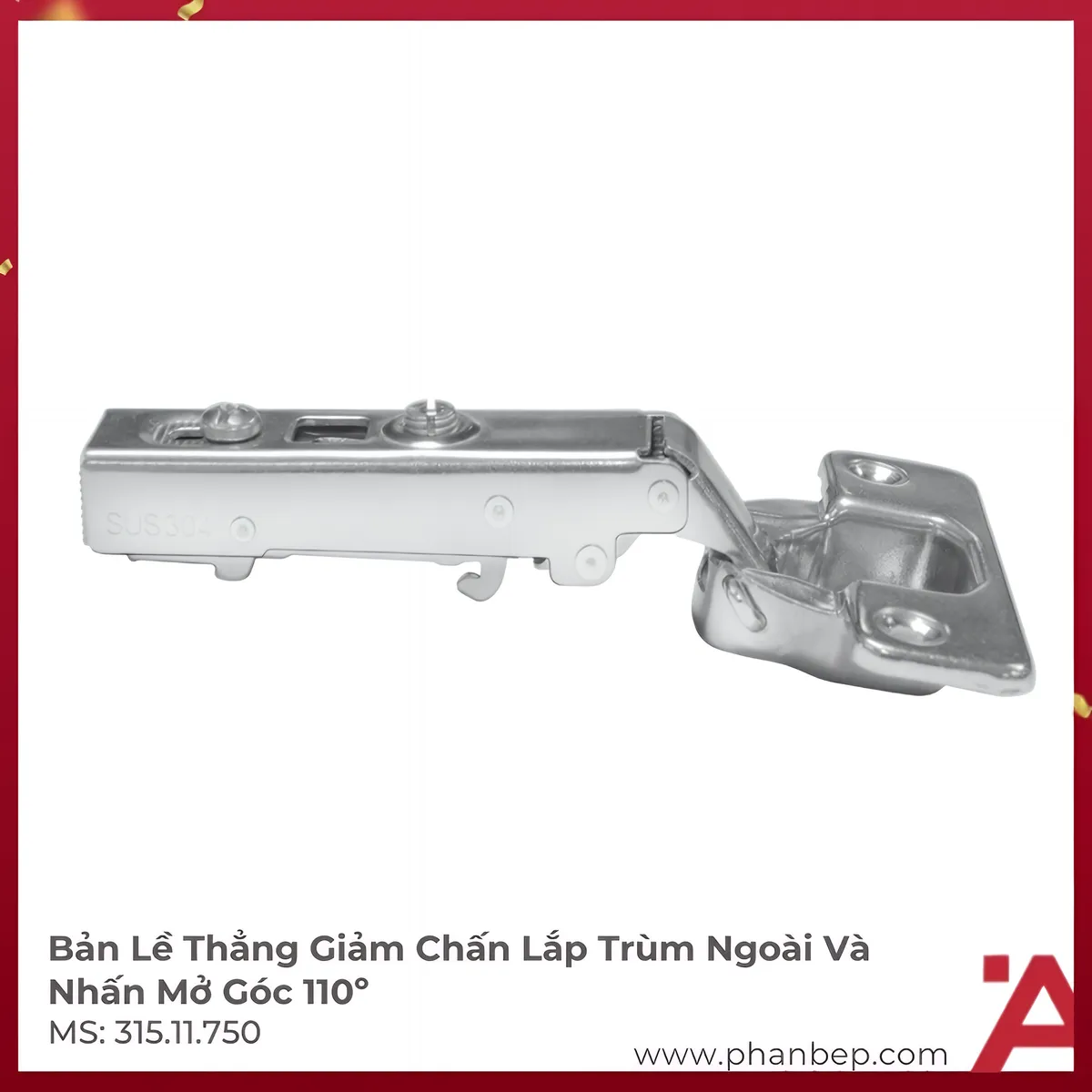 Bản Lề Trùm Ngoài Metalla SM 110° Giảm Chấn Hafele 315.11.750