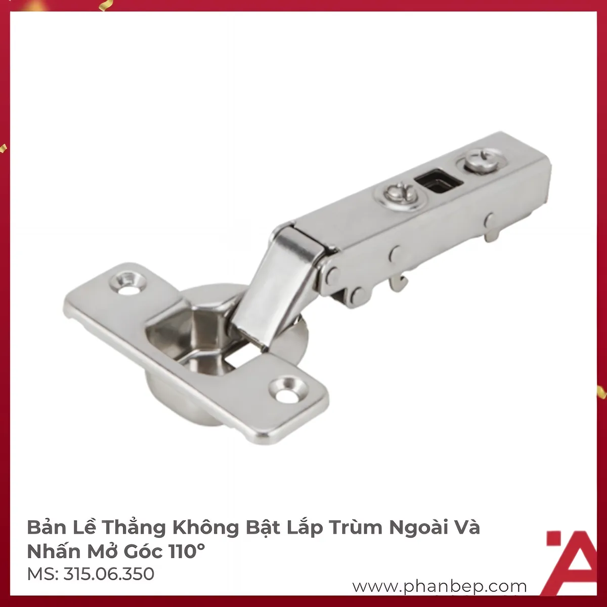 Bản Lề Trùm Ngoài Metalla SM 110° Không Bật Hafele 315.06.350