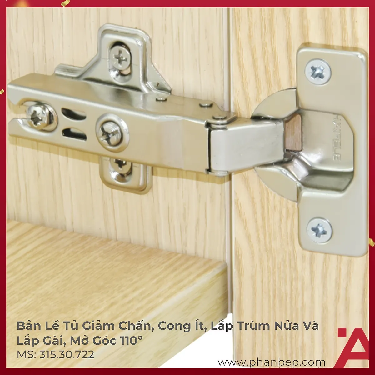 Bản Lề Trùm Nửa Metalla A 110º Giảm Chẩn Hafele 315.30.722